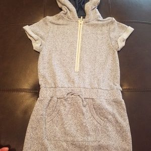 7  for All Mankind Knit Denim-like dress with hood